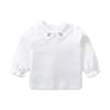 Autumn 2025 Toddler Girl Solid Color Embroidered Long Sleeve Korean Top