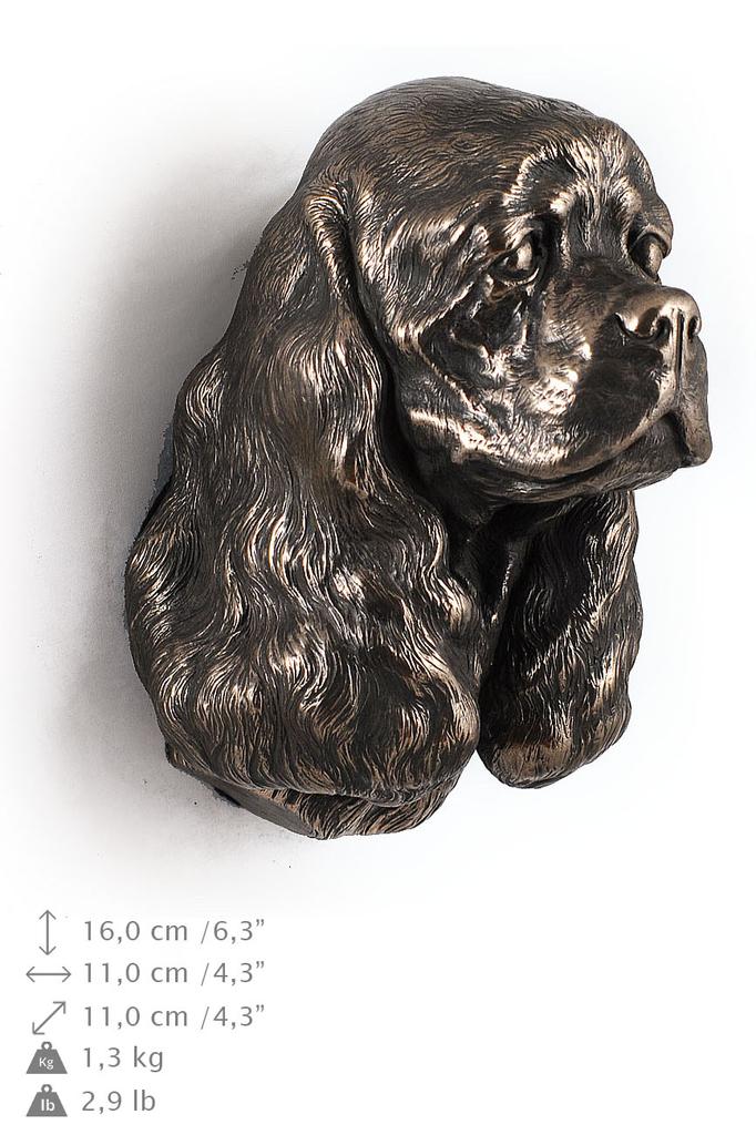 American Cocker Spaniel, Merry Cocker - Dog Statue, Hanging Bust, Unique Decoration for Dog Lover by Art-Dog Brand