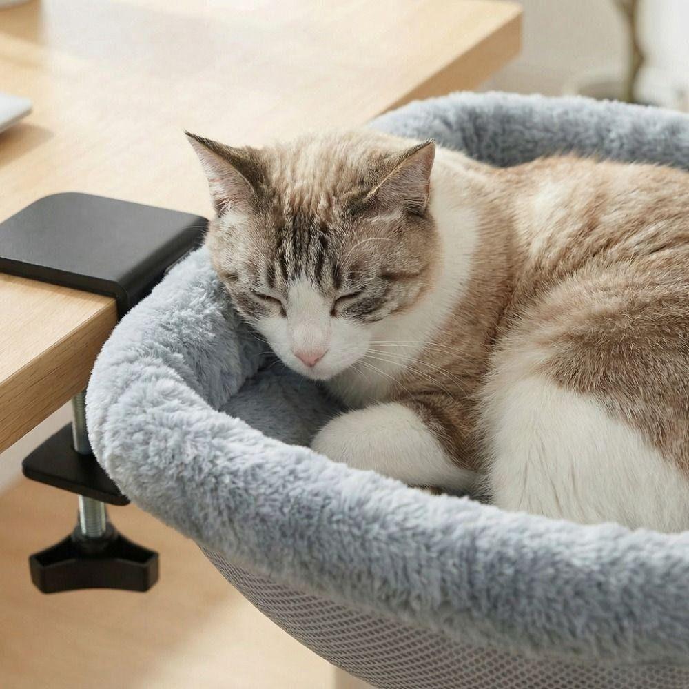Sunken Design Cat Desk Hammock Space-Saving Cat Perch Soft Cat Table Bed Home Office Desk