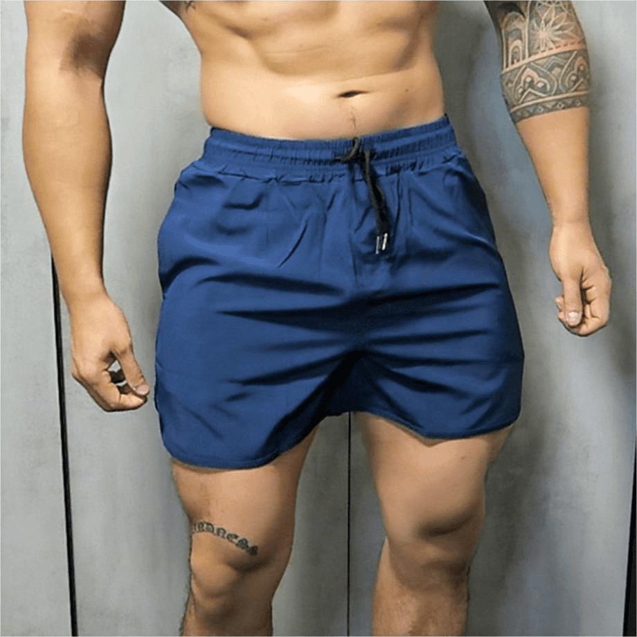 Sports Fitness Ice Silk Shorts Summer Men's Short-Length Pants Quick-Drying Breathable Stretch Muscle-Type Iron Dog Trendy Squat