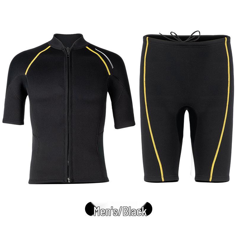 1.5MM Unisex Short-Sleeve Split Diving Suit with Snorkeling Surf Shorts and Cold-Proof Pants