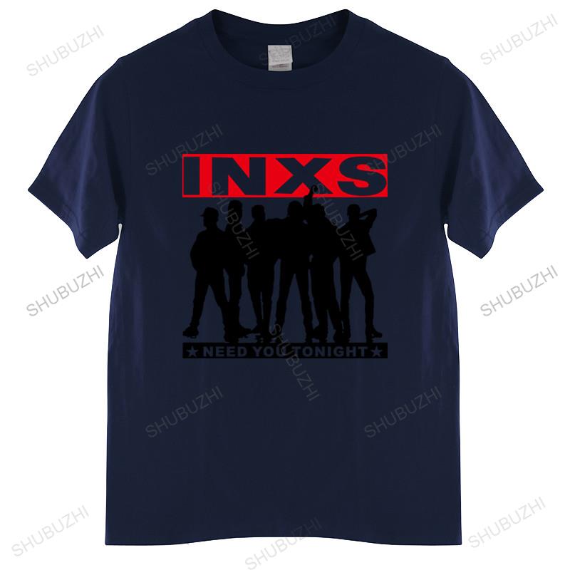 Cotton Tshirt mens summer Tops INXS NEED YOU TONIGHT SINGLE KICK MICHAEL HUTCHENSE ROCK BAND T-SHIRT Man Brand T-shirt
