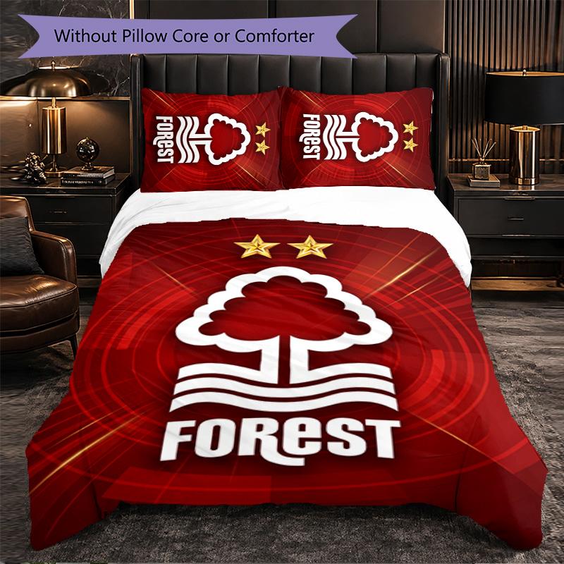 Nottingham Forest Themed Bedding 3Pcs Duvet Cover Set Decorative Bed Linen For Teen Room Home Decoration