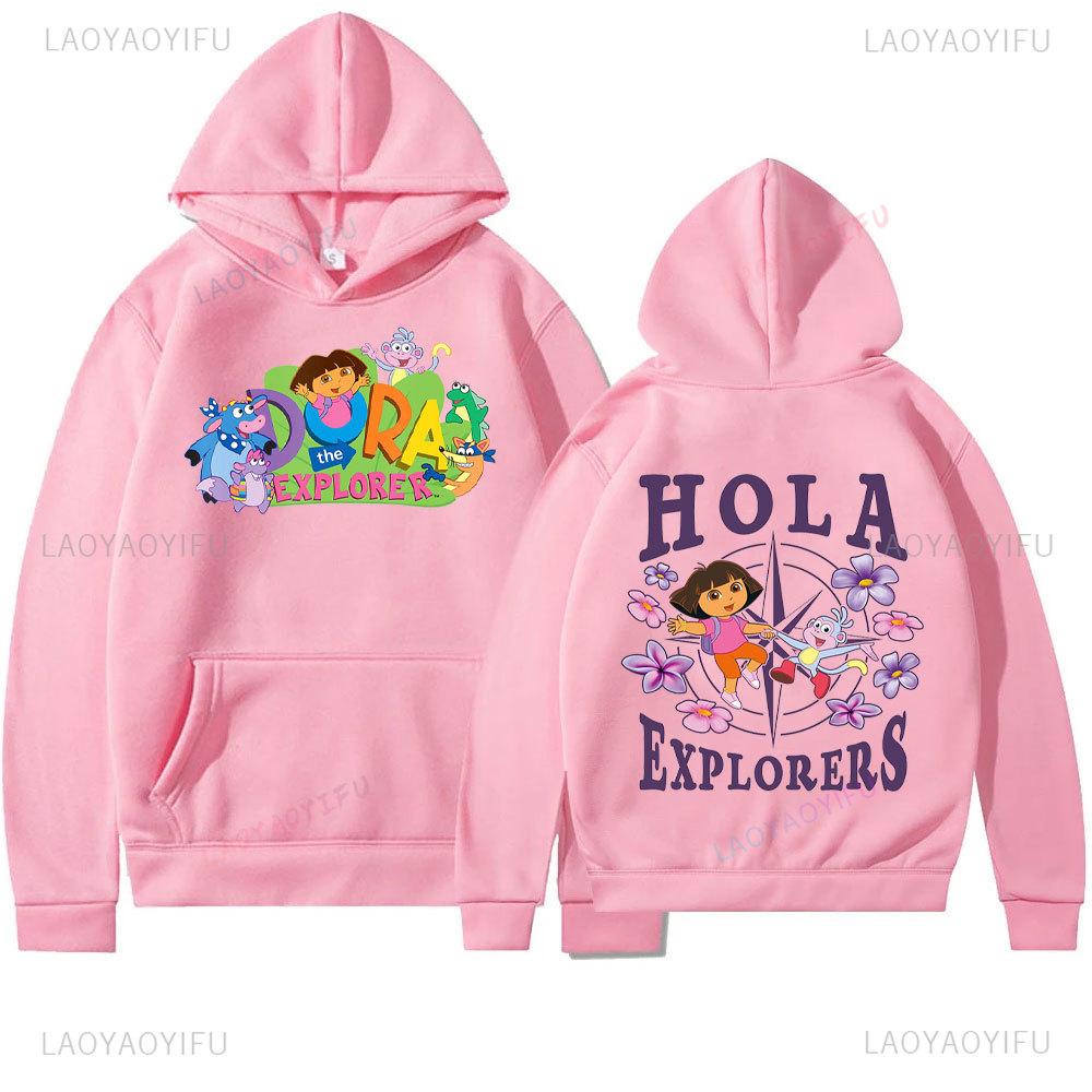 Dora The Explorer Fashion-Forward Fans Cozy Hoodies with Vibrant Prints HoodyCreativity Adventure Cartoon Adult Tops Women Gift
