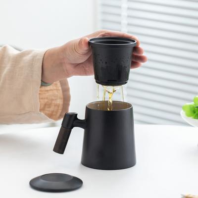 Набор из 3 керамических чайных чашек, кружек с крышками, кофейных чашек для разделения чайной заварки и воды, чашек для напитков
