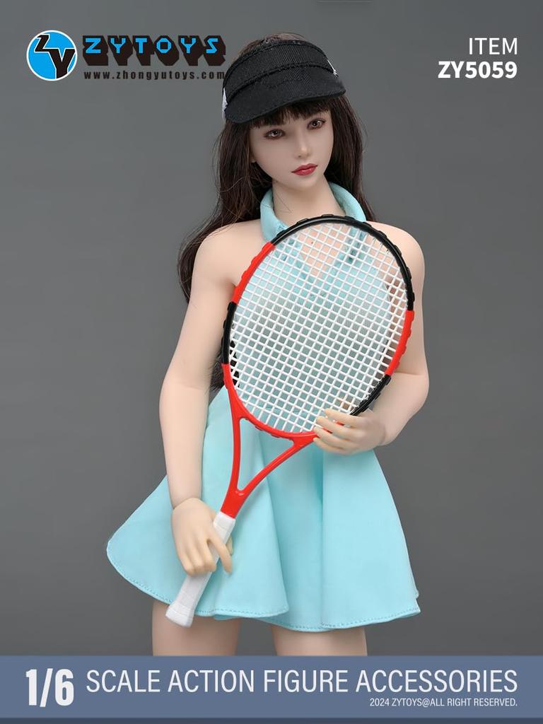 Масштабная фигурка, совместимая с TBLeague и другими телами ZYTOYS ZY5059 Красивая женская теннисная спортивная сумка и набор ракеток и голова не