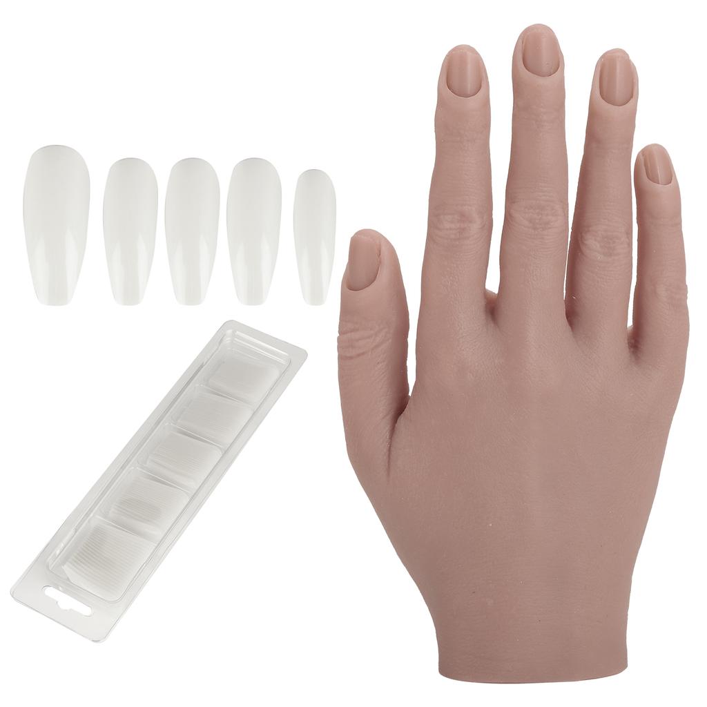 Silicone Nail Training Hand Flexible Joint Nail Art Practice Hand Bendable Mannequin Hands#03