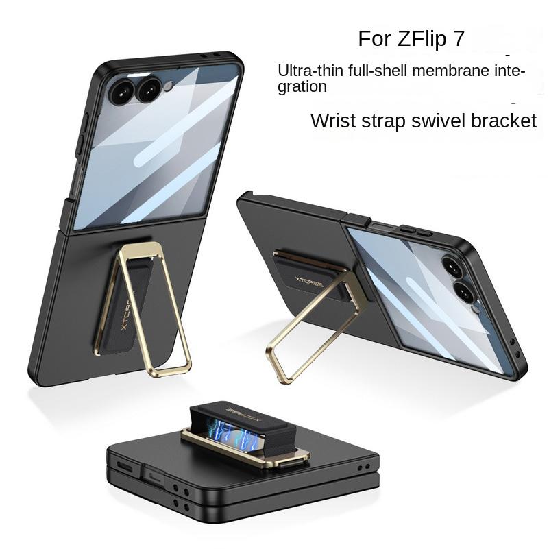 Wristband holder and front glass protector Ultra-thin all-inclusive Case for Samsung Galaxy Z Flip 7 flip7 Camera Protect Cover