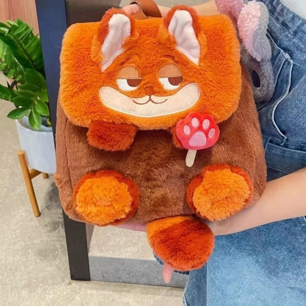 Zootopia Flapstyle Plush Fox Shoulder Bag With Large Capacity For Casual Outings