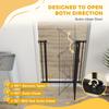 Extra Tall Pet Gate Indoor Dog Safety Gate With Cat Flap Auto Close 74 80 Cm Wide Black