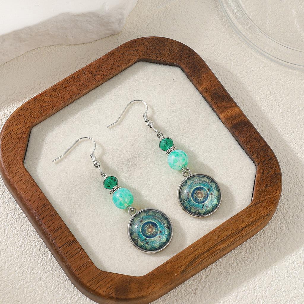 Vintage Mandala Flower Time Jewel Earrings, Ethnic Wind Dream Catcher Long Pendant Earrings Women