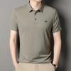 Medium Men'S Short-Sleeved T-Shirt Breathable Mulberry Silk Casual Loose Lapel Polo Shirt Top