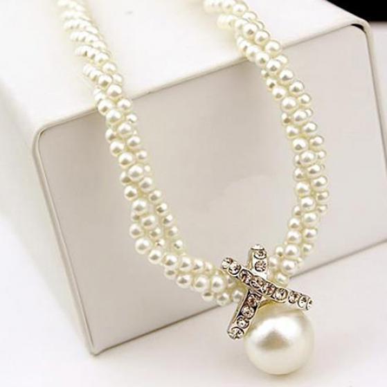 Женская мода кулон-цепочка колье из искусственного жемчуга массивное ожерелье ювелирные изделия