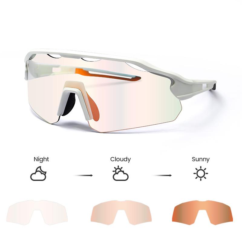 Photochromic cycling glasses for outdoor sports, running, wind and sand protection, road bike equipment, suitable for day and night use
