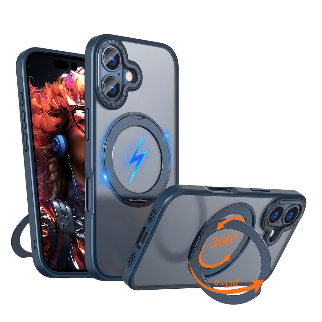 For iPhone 17 Case Compatible with MagSafe TPU + Acrylic Kickstand Phone Cover