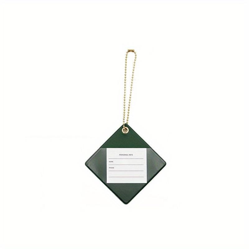 1 шт. Разноцветная квадратная ПУ багажная бирка – Бирка для регистрации багажа, Цепочка, Информационная бирка для посадочных талонов