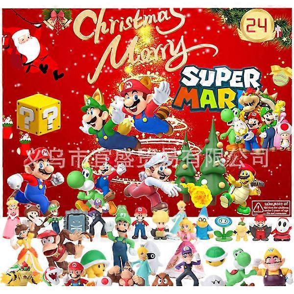Super Mario Children's Calendar for Children 2024, 24 Surprising Christmas Gifts with Colorful Mario Toys A less