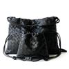 Genuine Lamb Leather Woven Clutch Crossbody Bag Women Soft Square Shoulder With Drawstring