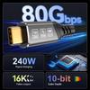Высокоскоростной кабель 5-го поколения с видеовыходом 8K@120 Гц, скоростью 80 Гбит/с и поддержкой Power Delivery 240 Вт для ноутбуков и дисплеев