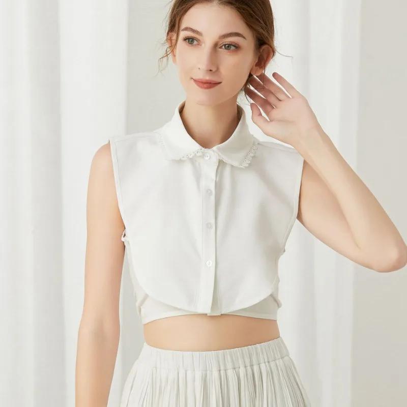 Woman Shirt False Collar Embroidery Lace Faux Col Half Shirt Blouse Fake Collars Sweater Shirt Detachable Collars Accessories