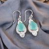 Aqua Chalcedony Gemstone 925 Sterling Silver Elegant Jewelry Earrings For Wife EE-42-17
