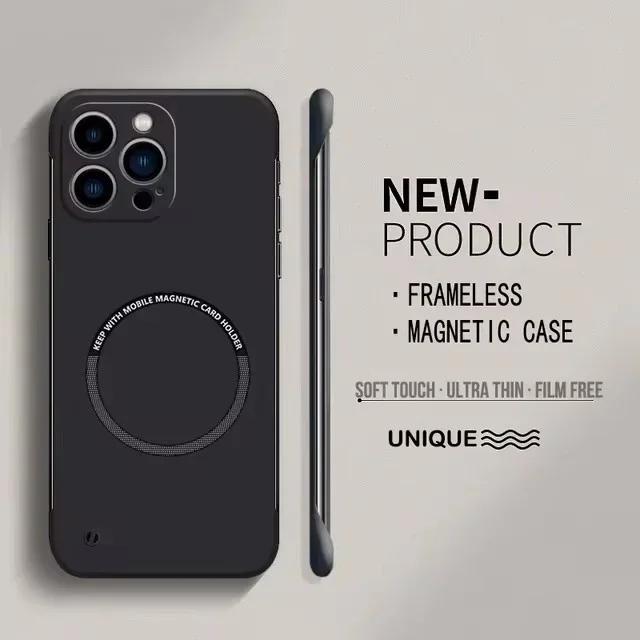 Для Magsafe Магнитный Безрамочный Чехол Для Телефона Для iPhone 7P 12 13 14 15 16 Pro Max 15 16 Plus Ультратонкий Жесткий ПК Ударопрочный Чехол