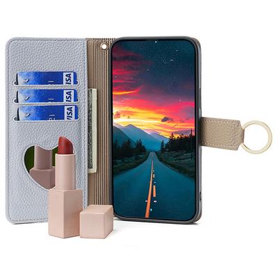 Для Xiaomi Civi 4 Pro 5G/14 Civi 5G Кожаный чехол Кошелек на молнии Подставка Чехол для телефона с функцией зеркала