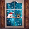 Reindeer Window Cling Stickers Christmas Decoration Set with Santa Claus & Snowflake Designs Creative DIY Xmas Decals