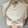 Женские свитера, пуловеры 2025 Лето Короткий рукав О-образный вырез Повседневный вязаный свитер Женские топы Пуловер JJ279