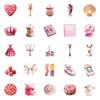 50 Girl Pink Graffiti Stickers Cute Pink Camera Lipstick Flowers Do Not Repeat Waterproof Decorative Stickers