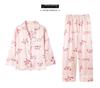 "Korean Striped Women's Seven-Piece Pajama Set for All Seasons"