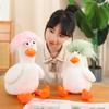 Creative Plush Duck Soft Toys DIY Hairstyle Pull It Neck Duck Doll Toy Doll Pillow Decor Christmas Birthday Gift for Girl Friend