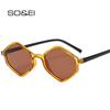 SO & EI модные многоугольные квадратные женские солнцезащитные очки в стиле ретро, ​​синие, розовые оттенки, UV400, мужские трендовые солнцезащитные очки