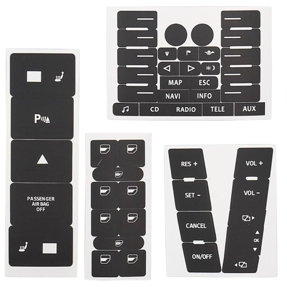 8 шт., наклейки для салона автомобиля из ПВХ, наклейки на кнопки для Volkswagen, Touareg 2004-2009