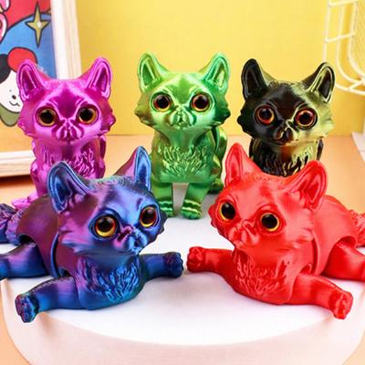 3D-печатная игрушка-кошка для снятия стресса, имитация кошки, шарнирная игрушка-непоседа в виде животного, настольная модель питомца, украшение для офисного стола
