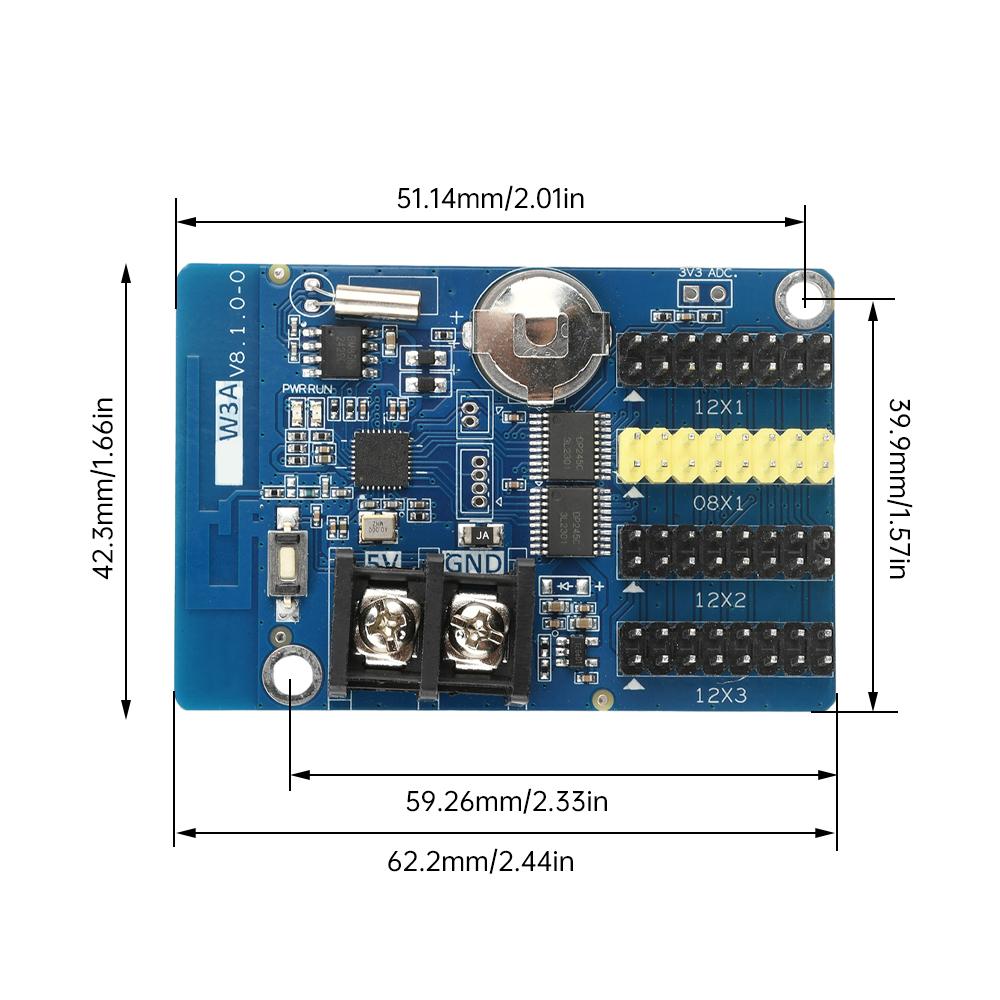 DC 3.3-5.5V HD-W3A Карта управления Светодиодный дисплей Карта управления Дисплей Контроллер Поддержка Приложения телефона Android Отправка Сообщения