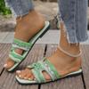 Crystal Flats Slippers Women Luxury Square Toe Open Toe Slides Summer Beach Sandals 2025 Trend Fashion Flip Flops Zapatos Mujer