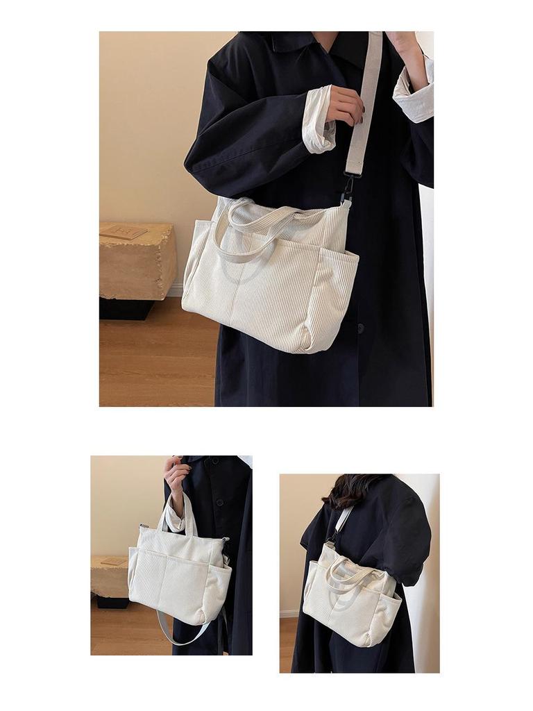 Женская вельветовая сумка-тоут большой вместимости - Универсальная сумка через плечо, на плечо, ручная сумка для поездок на работу и повседневного использования