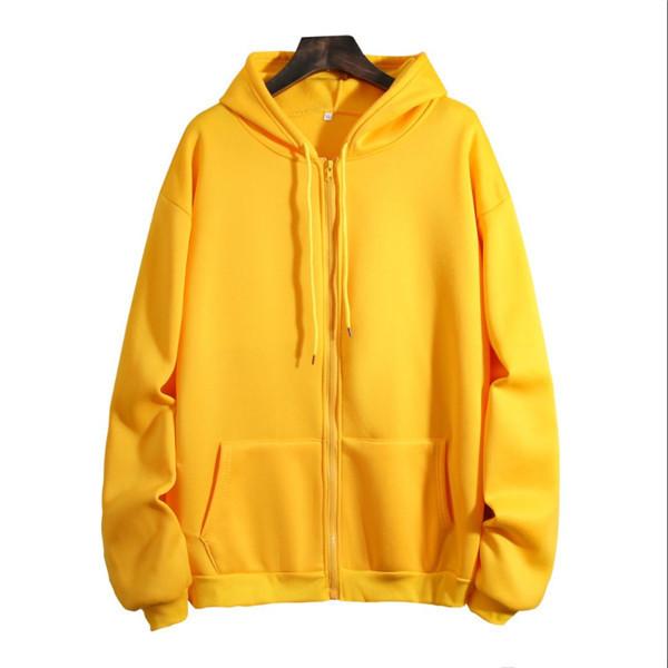 Women's Loose Hooded Sweatshirt Solid Color Zipper Cardigan Tops