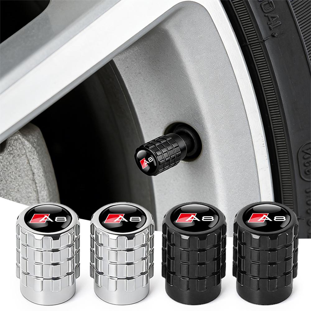 2026 4Pcs Car Metal Wheel Tire Air Valve Dust Caps Accessories With Logo For 4YTFG Q5 Q4 A4 A6 A7 A5 A3 Q3 Q2 A1 A8 TT S1 S3 Q7 SQ5 S4