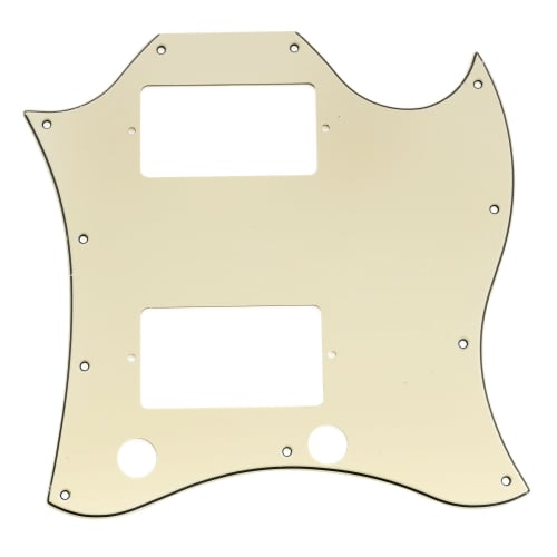 Musiclily Pro 11-Hole Full-Face Guitar Large Pickguard for EPI SG Standard Electric Guitars (Made In China) - 3-Piece Cream