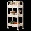 YOUQIN 3-ярусная белая многофункциональная кухонная тележка на колесиках