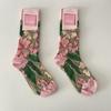Unisex Vintage Rose Floral Socks, Matching Couple Socks for Men and Women, Everyday Wear