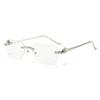 Xiaomi Women Rimless Rectangle Sunglasses UV400 Silver Alloy Temples Multi Color Gradient Fashion Daily Shades
