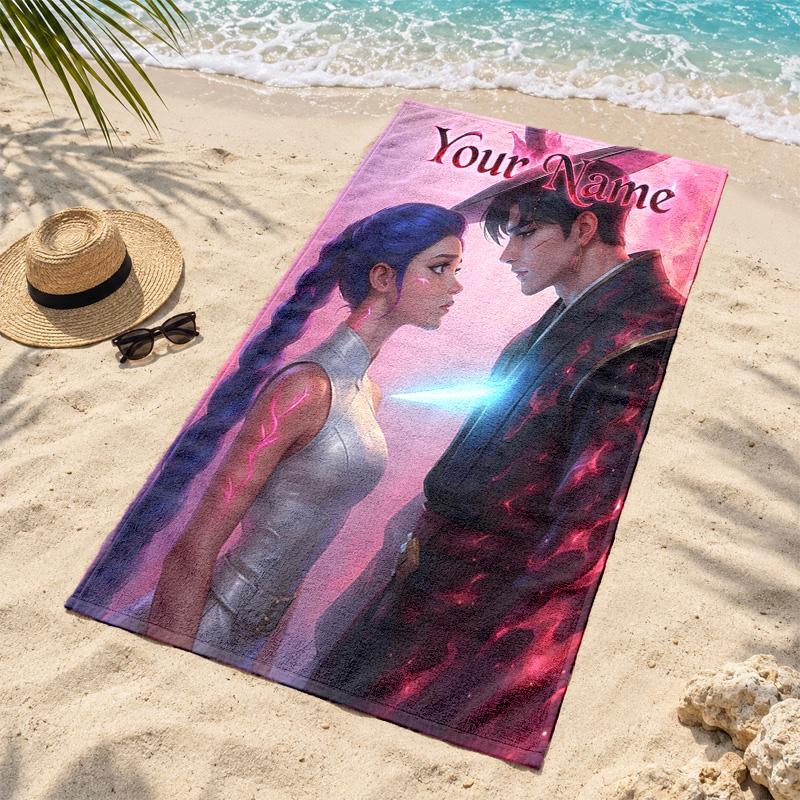 Kpop demon hunters Custom Name Beach towels also serve as bath towels summer essential a musthave for the outdoors the beach and the pool