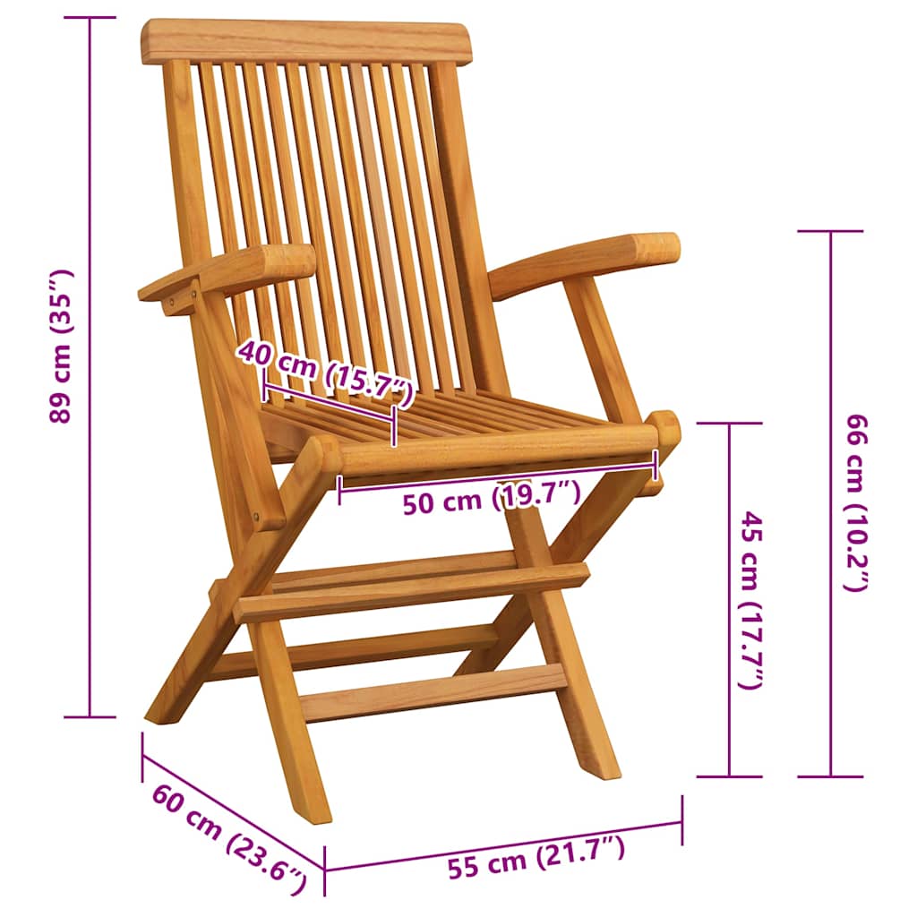 Garden Chairs with Taupe Cushions 4 pcs Solid Teak Wood