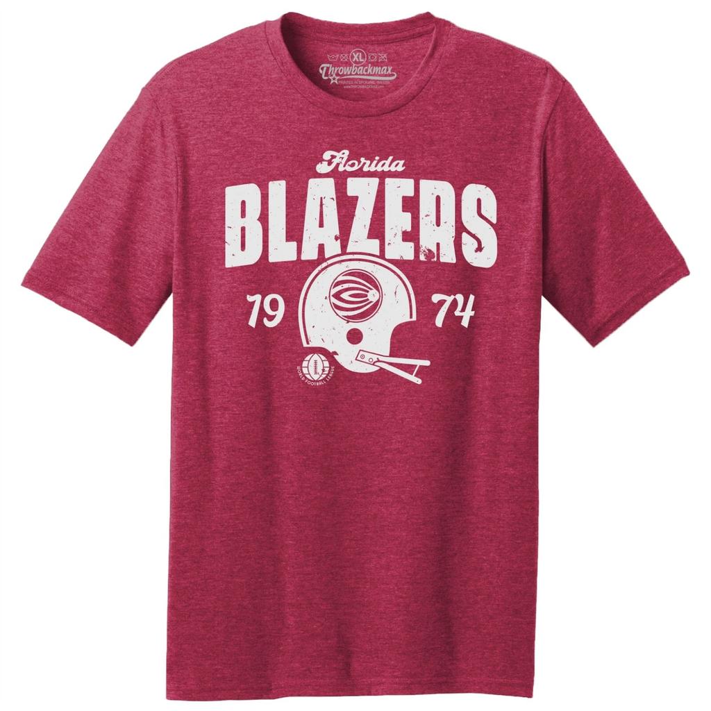 Florida Blazers 1974 WFL Football TRI-BLEND Tee Shirt - Gators, Dolphins