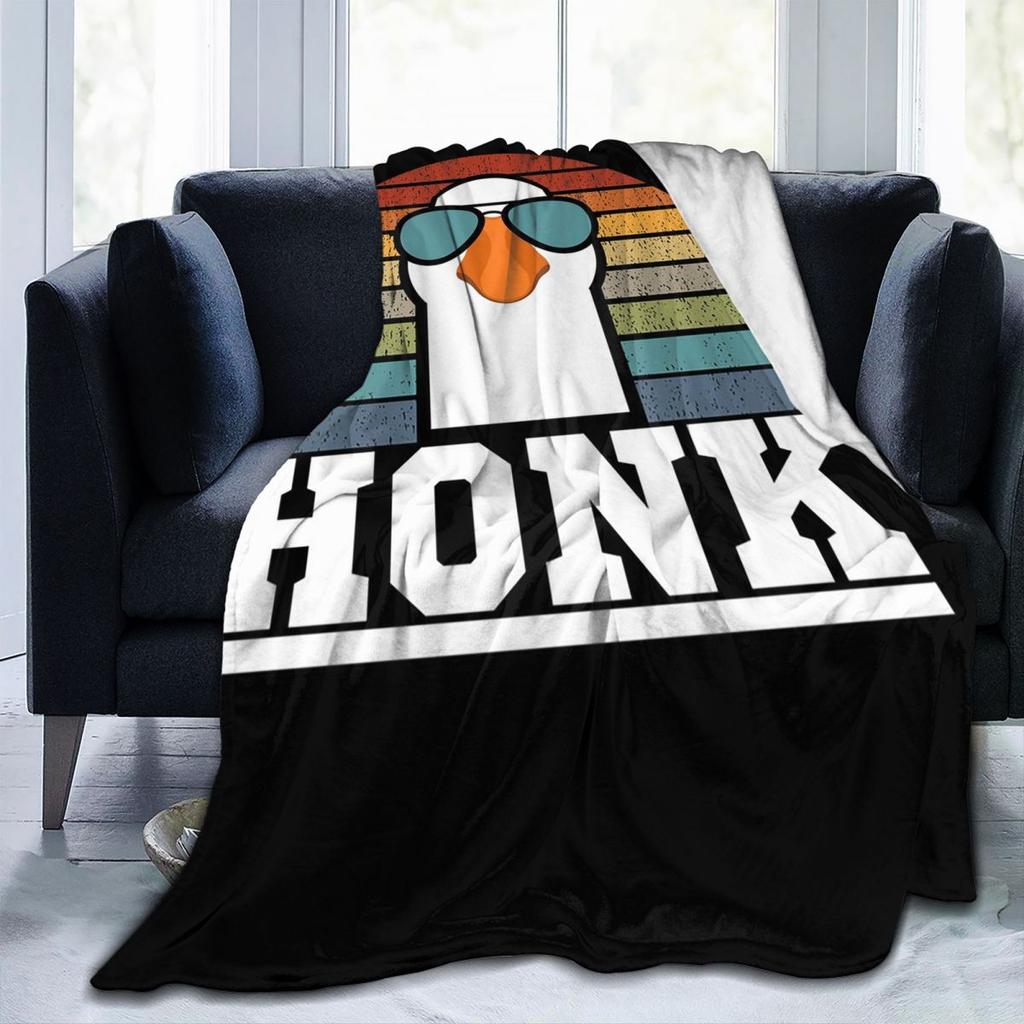 Funny Retro Pilot Goose Blanket Flannel Sofa Throw Blanket Super Soft for Couch Bedding Travel Throws Bedspread Quilt