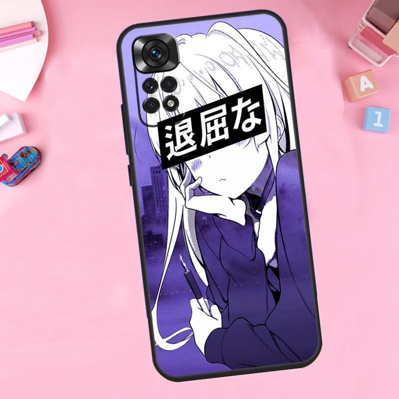 Грустная аниме эстетика Сэмпай Для Xiaomi Redmi Note 14 13 10 11 12 15 Pro Plus Чехол для телефона Для Redmi 15C 13C 12C 10C 14C 15