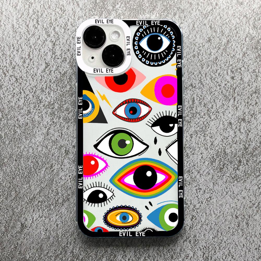 Чехол для телефона с принтом Синий Глаз Удачи Синий Глаз Дьявола Для iPhone 14 12 13 11 Pro Max XR X XS MAX 13Pro 7 8 Plus Чехол Прозрачный Ударопрочный Fundas